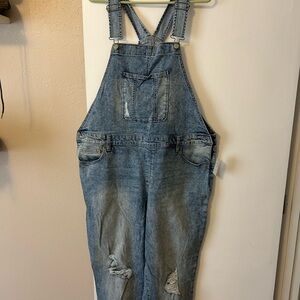 Maurices Light Blue Denim Overalls
